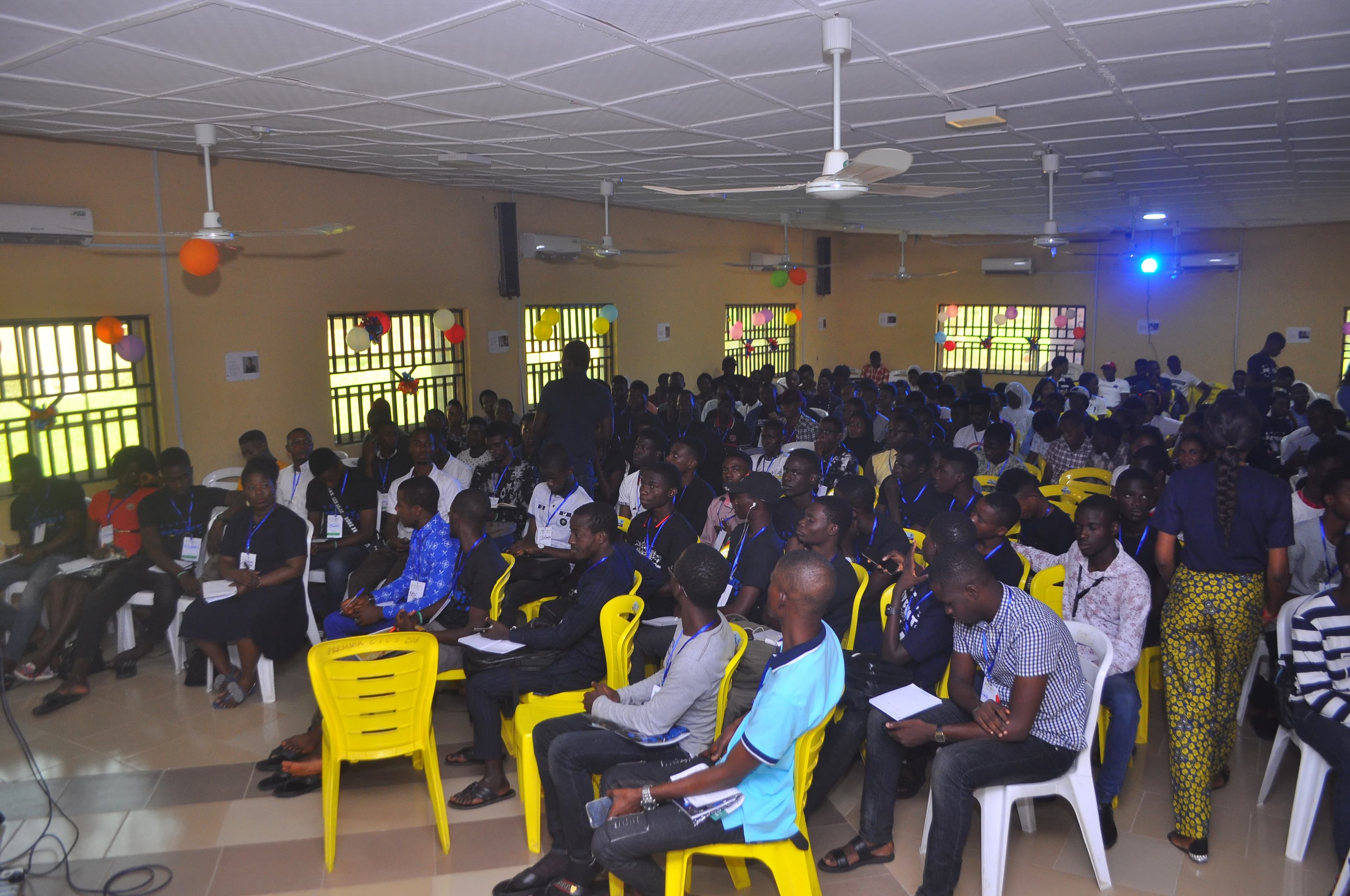A wide view of the conference audience at DevFest Ogbomoso 2019