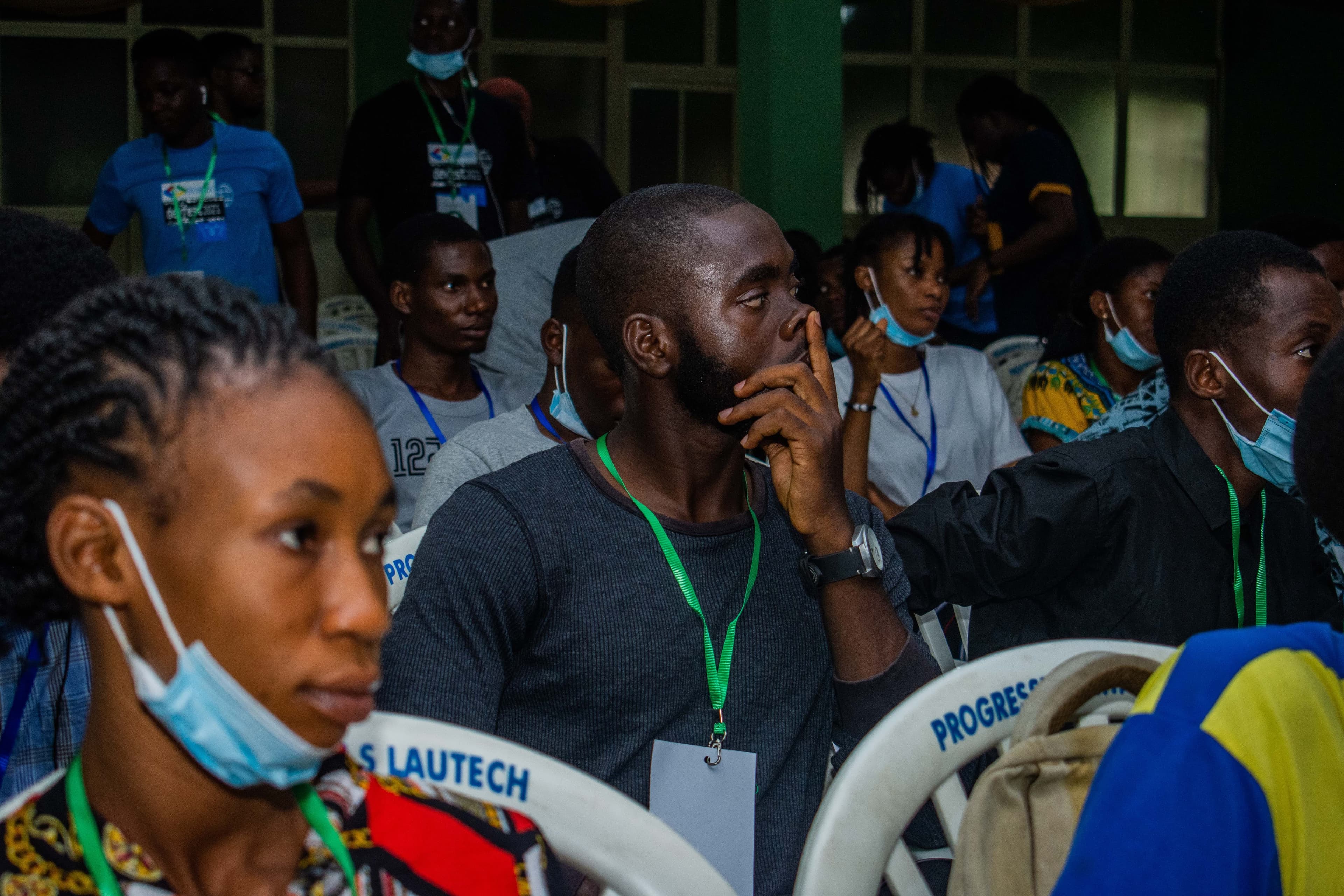 Attendees listening to a session at DevFest Ogbomoso 2021