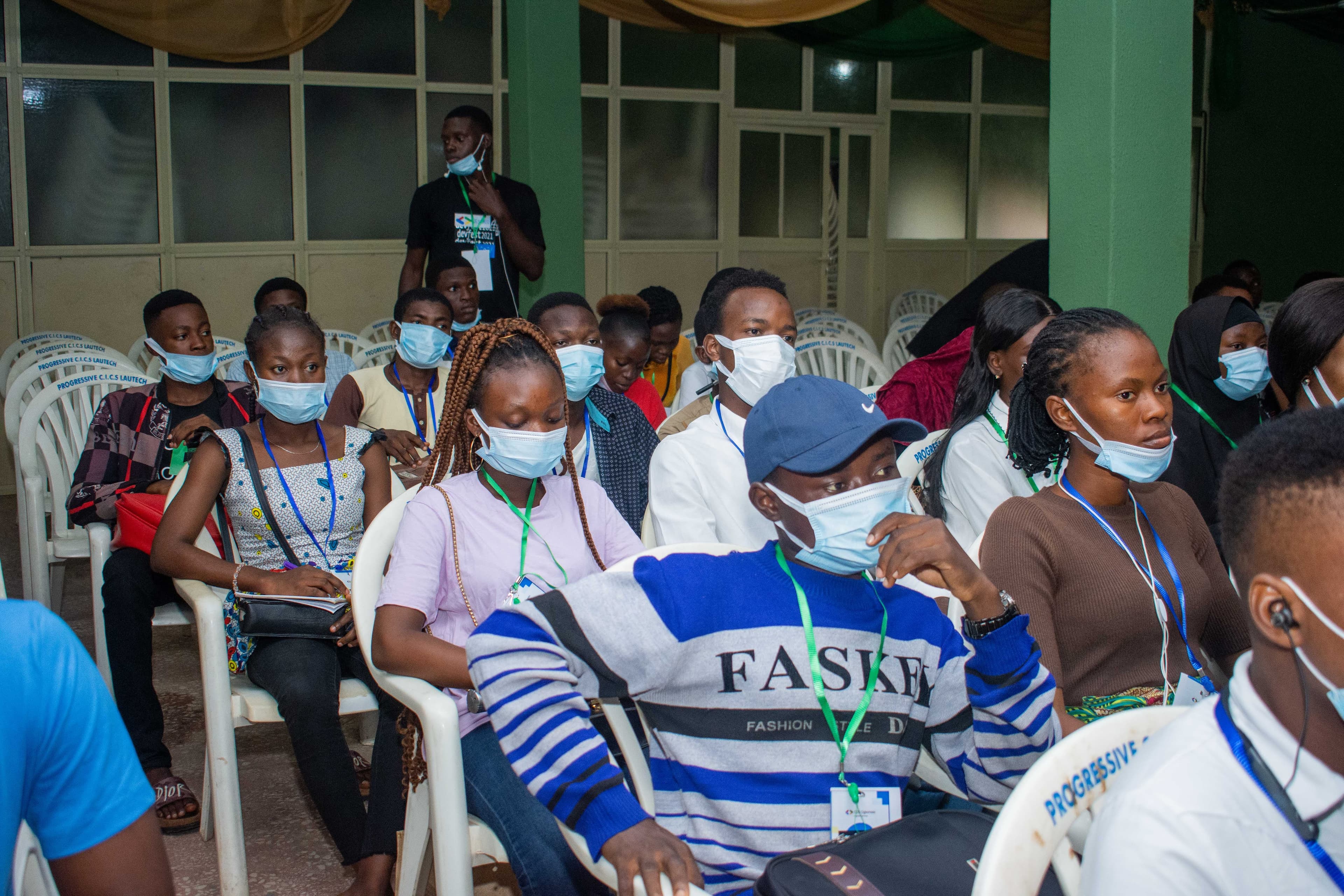 A view of the seated conference audience at DevFest Ogbomoso 2021