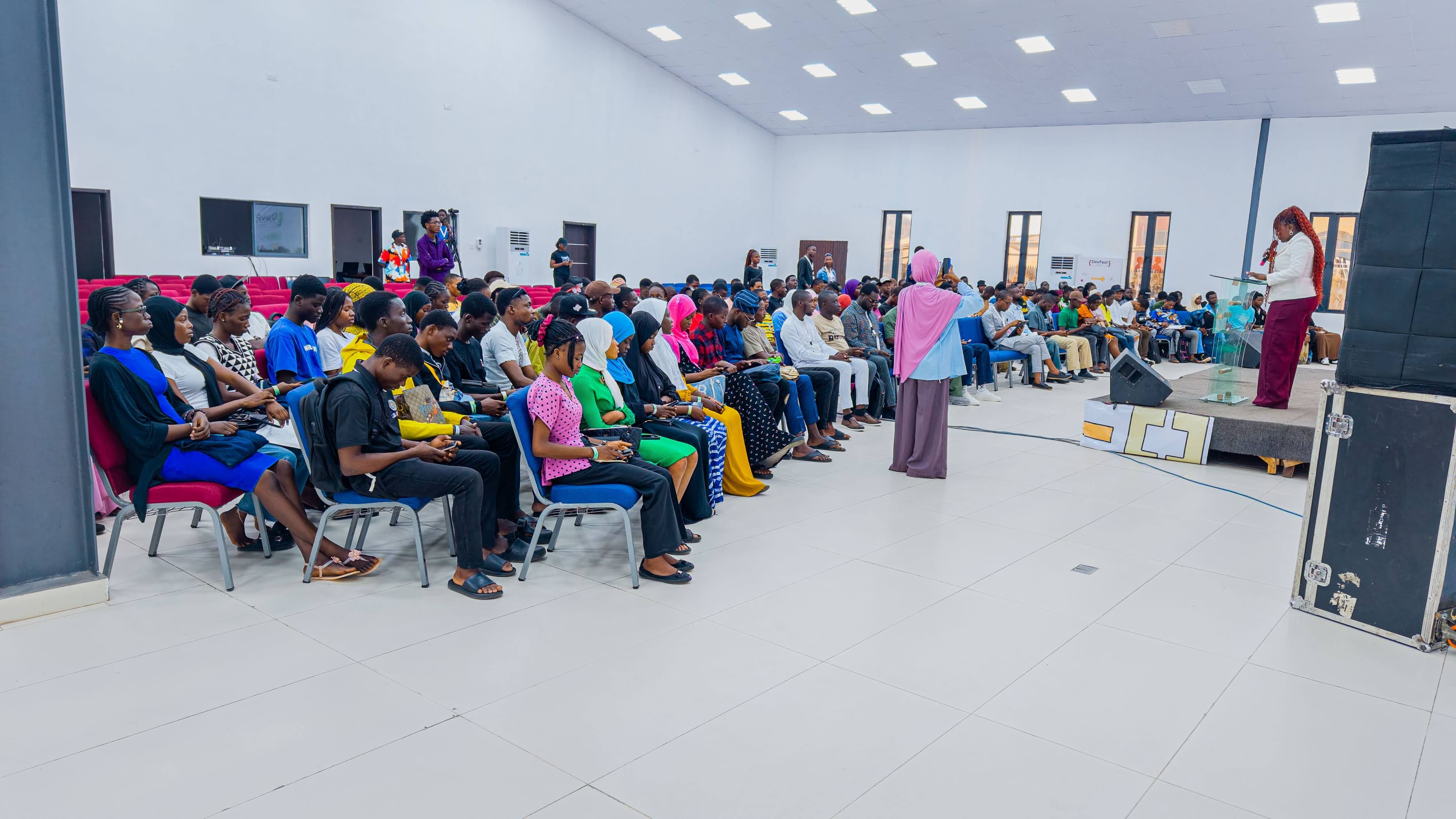 A view of the conference audience and stage at DevFest Ogbomoso 2025