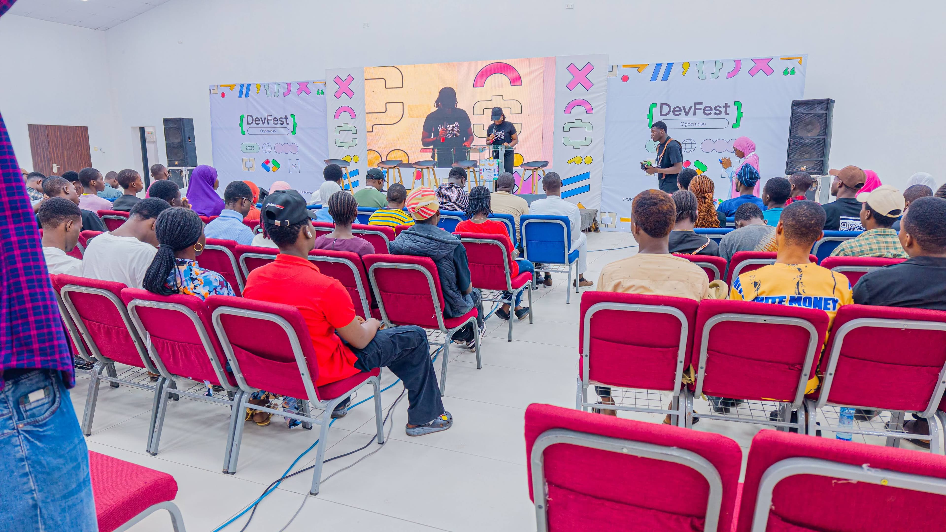 Attendees watching a presentation at DevFest Ogbomoso 2025