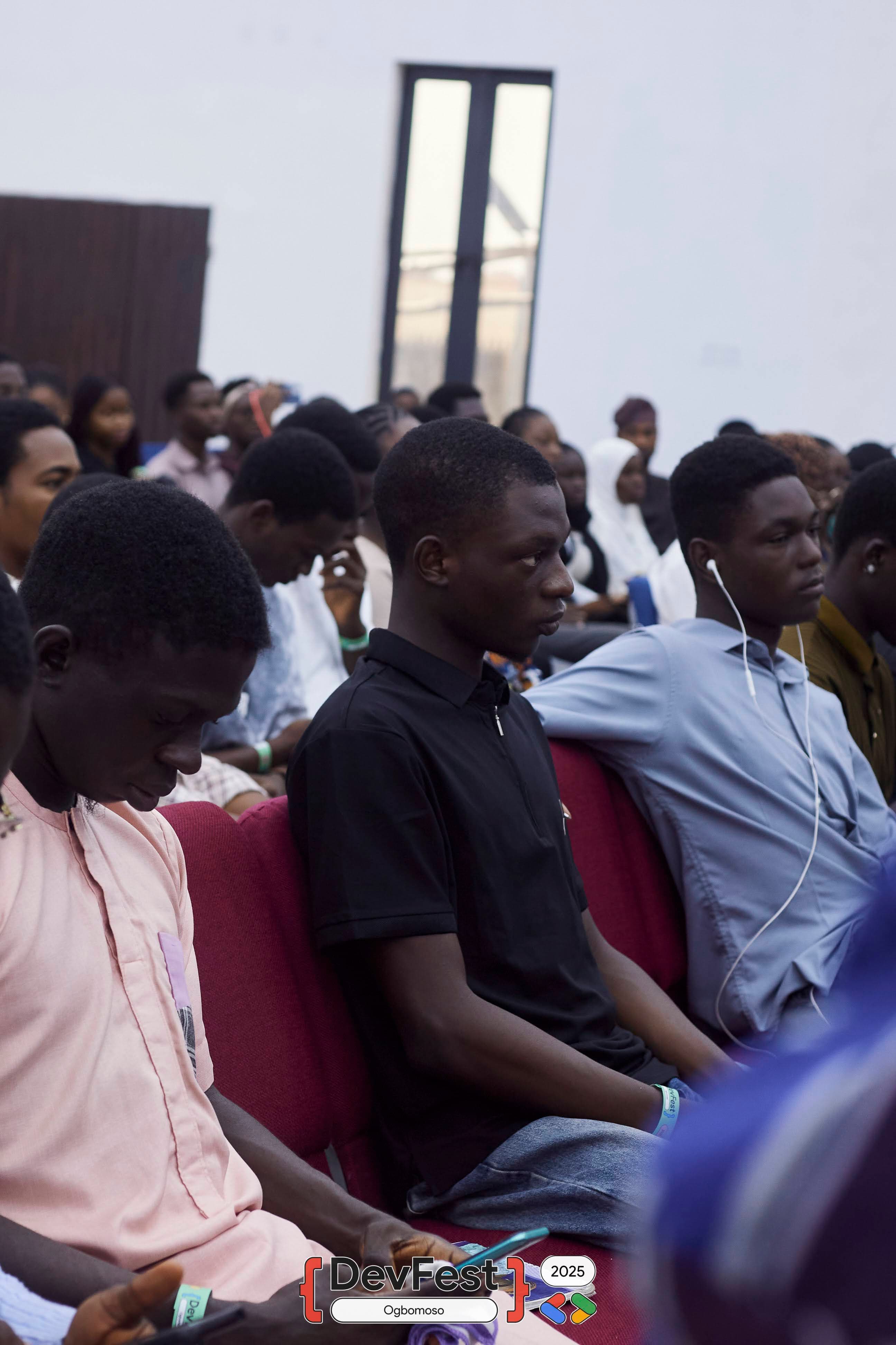 Attendees seated in rows in the hall at DevFest Ogbomoso 2025