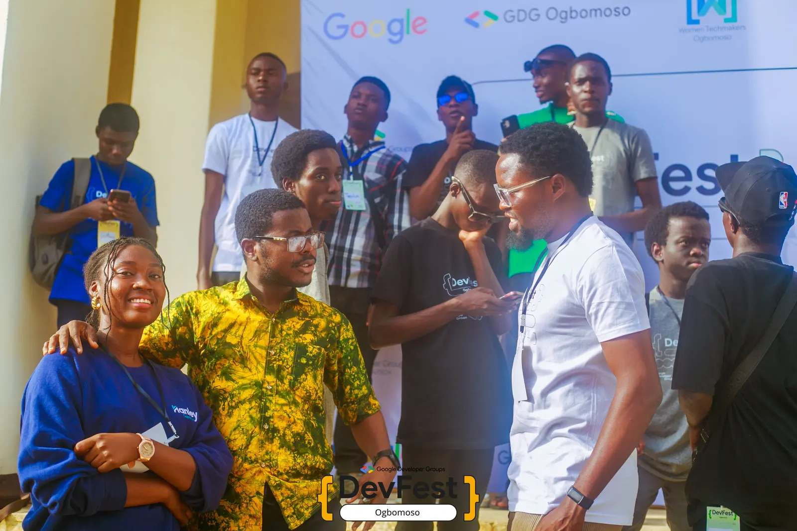 GDG Ogbomoso lead organizers posing with a guest